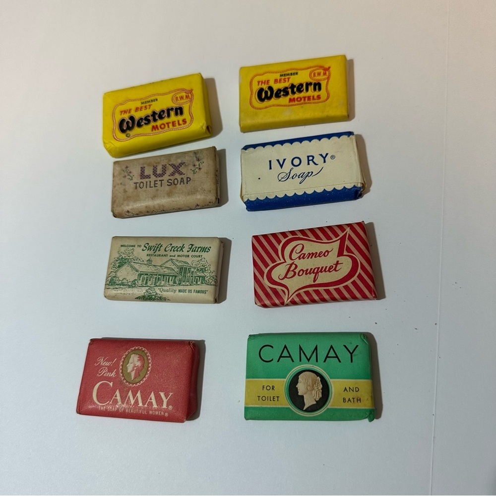 Vtg 60s 70s Hotel Travel Soap Bars Vacation Souvenirs Lux Camay Ivory Sealed 8pc
